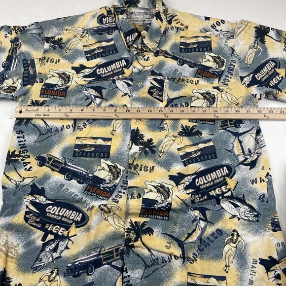 Columbia Button Up Shirt Men’s M Fish Pattern Short Sleeve Pocket Lot Of 3 - Picture 2 of 13